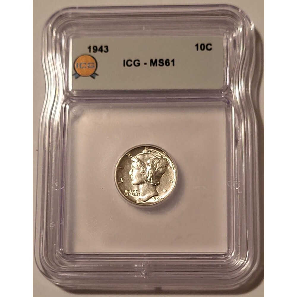 1943 Mercury Dime MS61 ICG